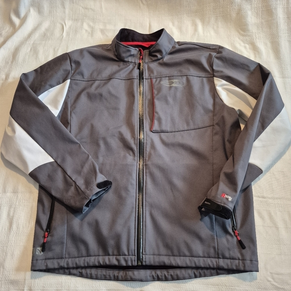 Ronstan men's XL gray & white RTech 5 Sailing Jacket, fleece lined VGUC